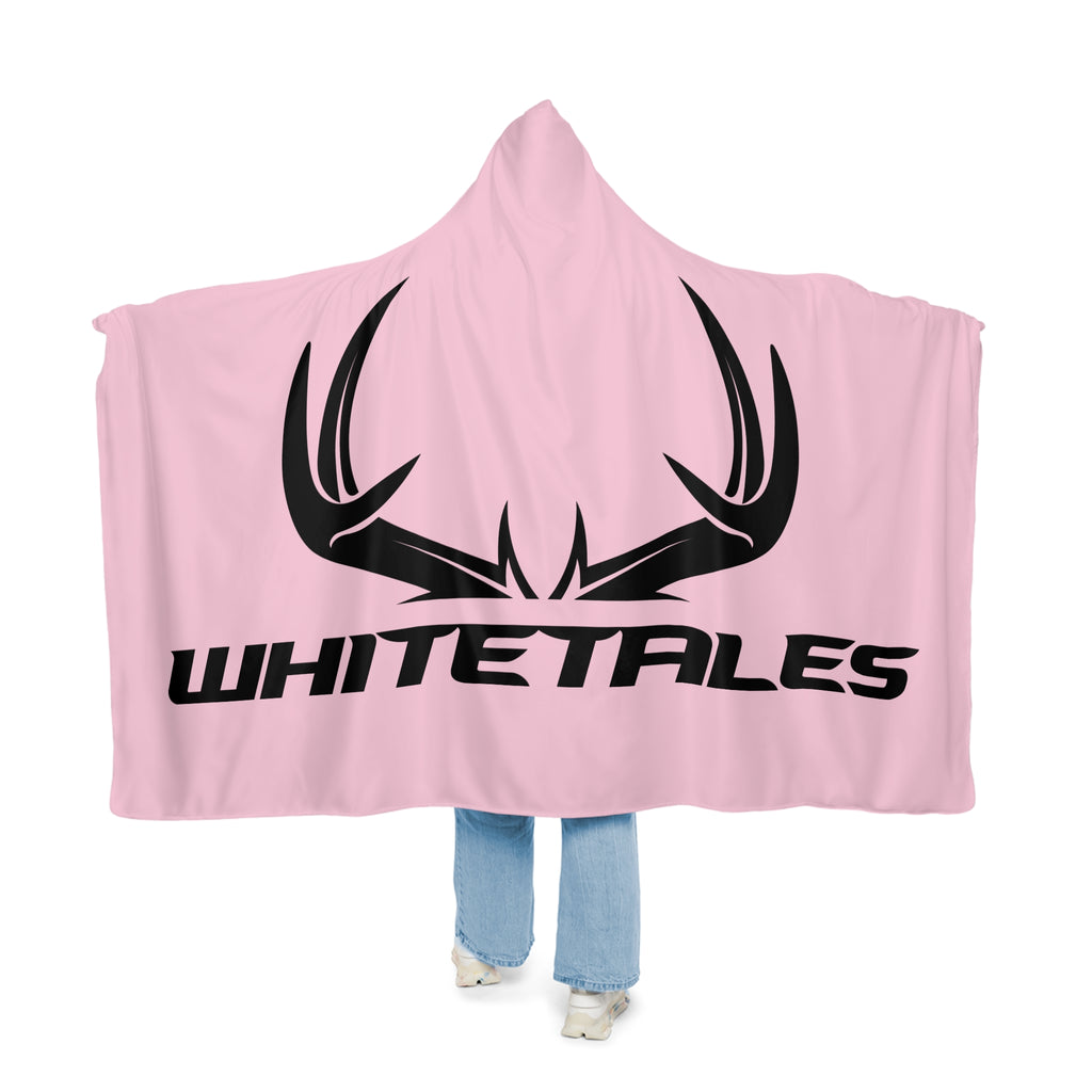 Hooded Blanket — Pink "WHITETALES" Antler Snuggle Throw