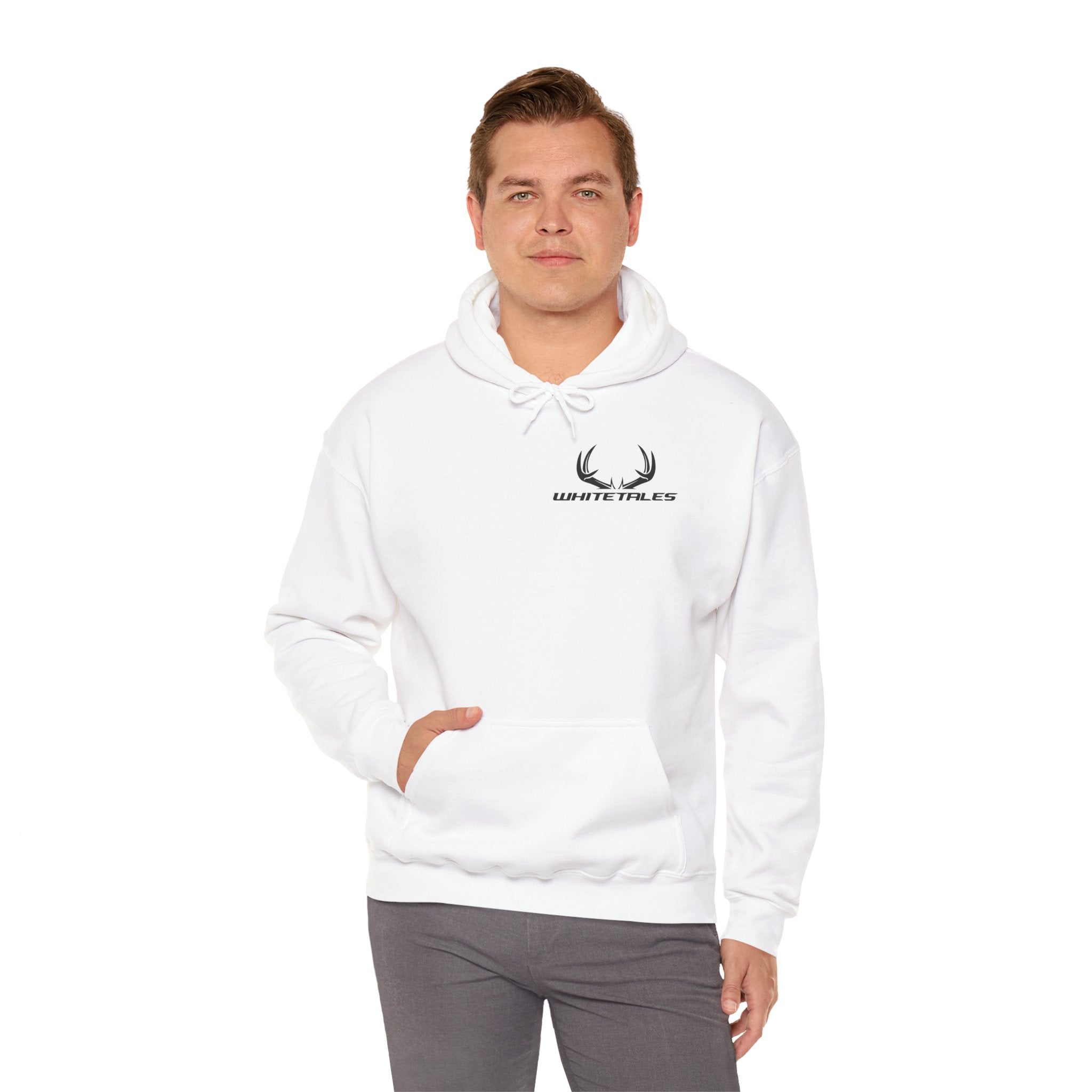 Whitetales Antler Logo Hoodie — Minimal Hunting Pullover