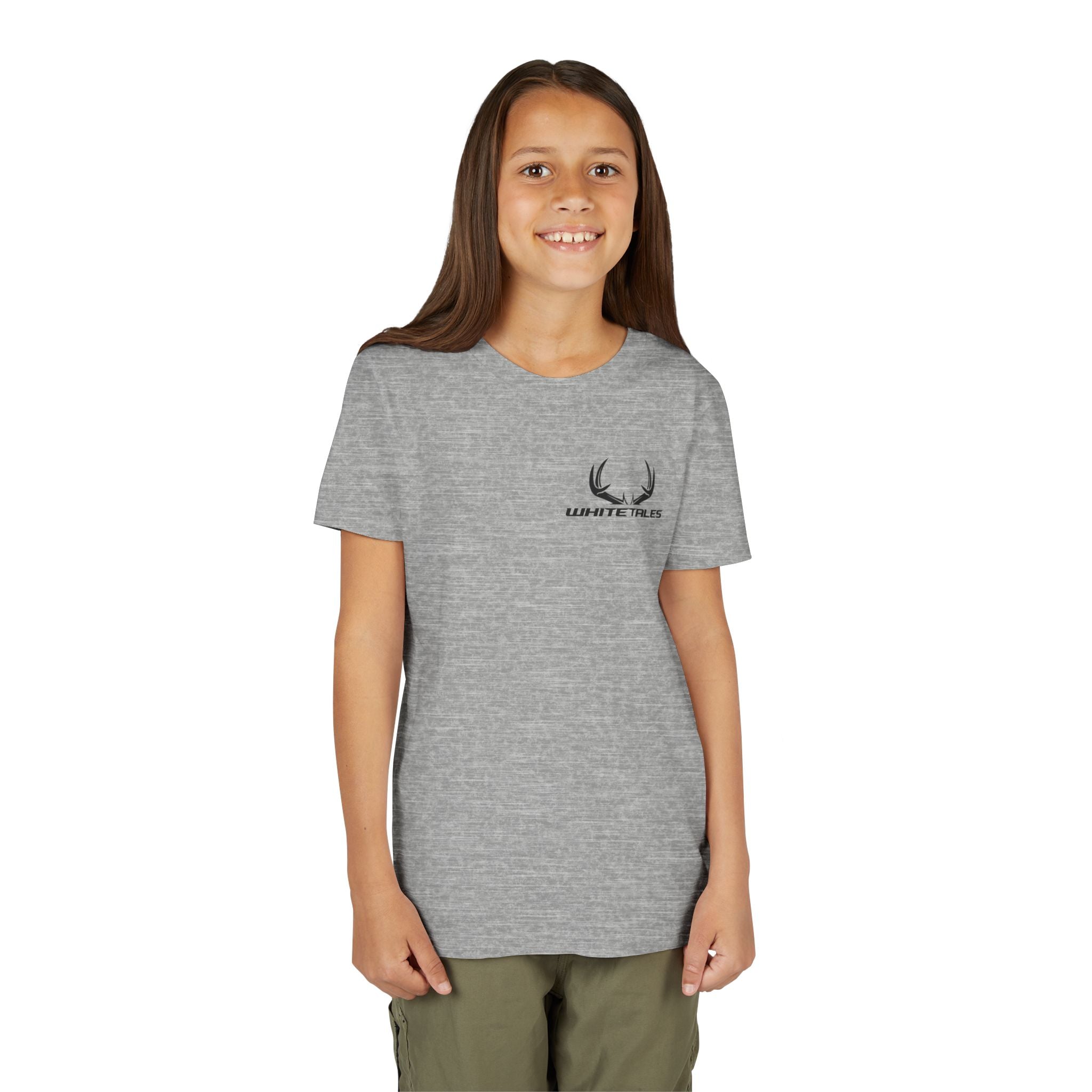 Youth Tee - 'WhiteTales' Antler Logo Kids Graphic Shirt