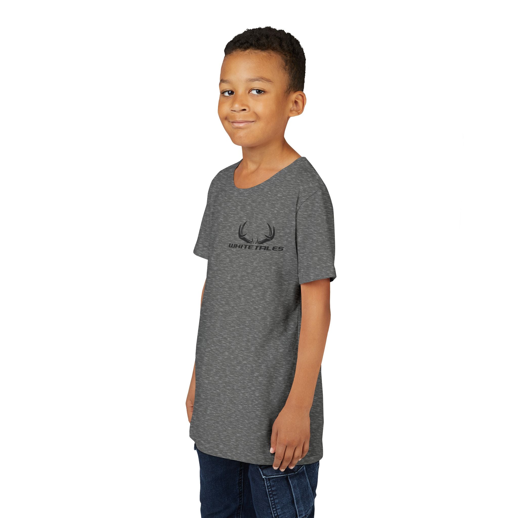Youth Tee - 'WhiteTales' Antler Logo Kids Graphic Shirt