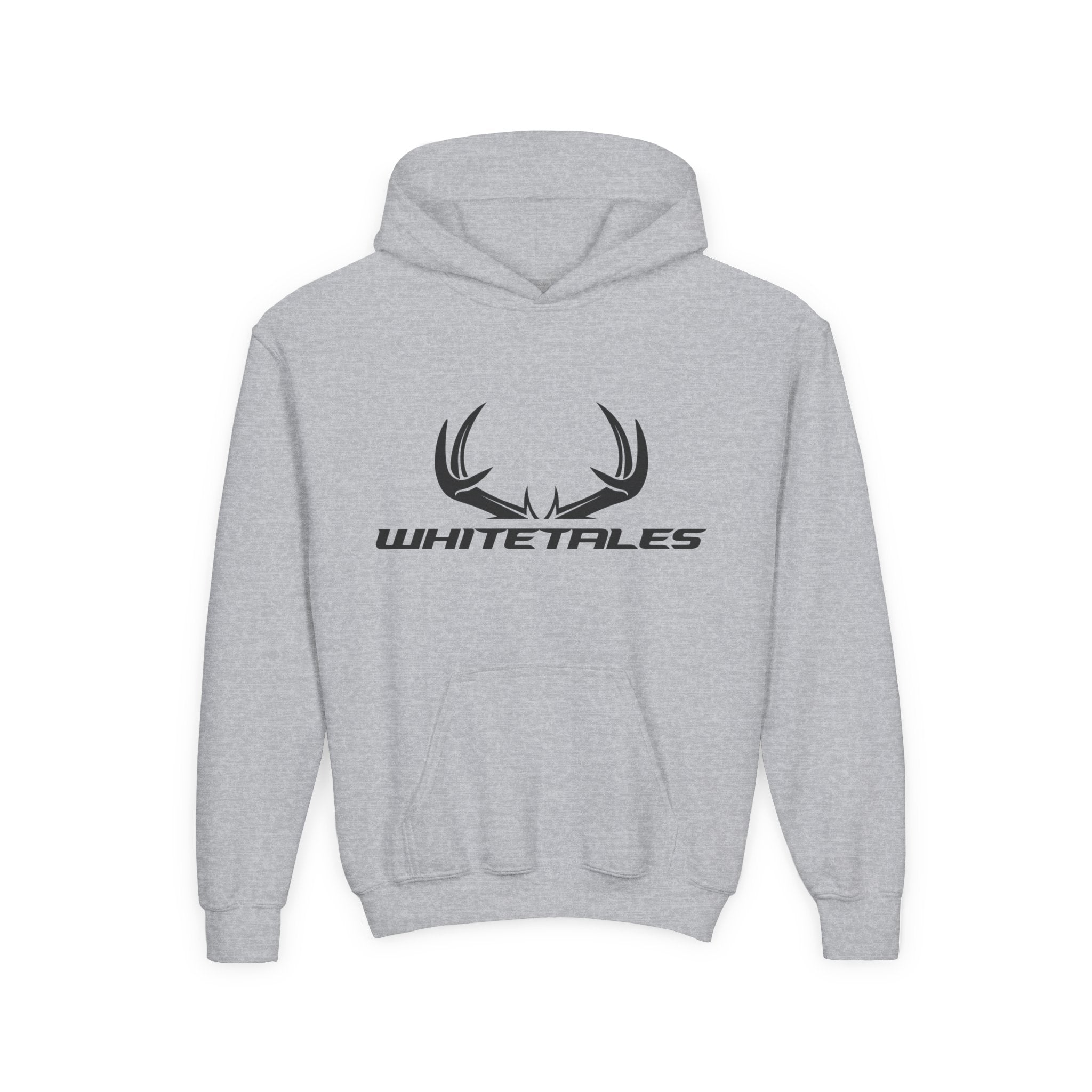 Youth Hoodie — 'Whitetales' Antler Graphic Hoodie (Size Matters Back Design)