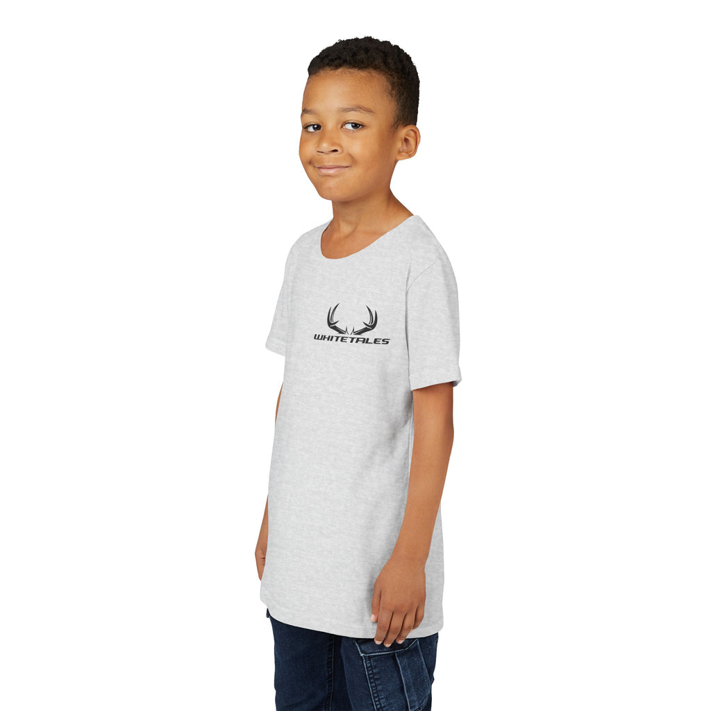 Youth Tee - 'WhiteTales' Antler Logo Kids Graphic Shirt
