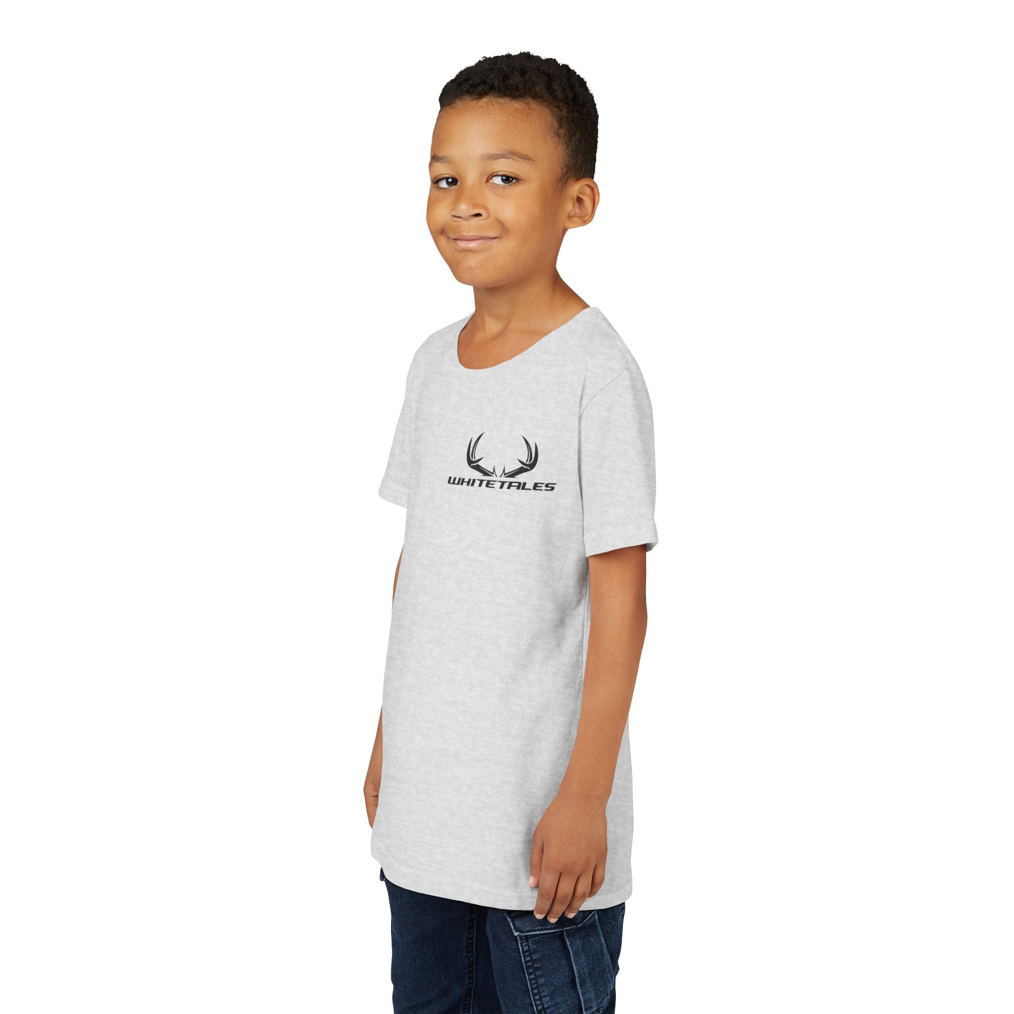 Youth Tee - 'WhiteTales' Antler Logo Kids Graphic Shirt