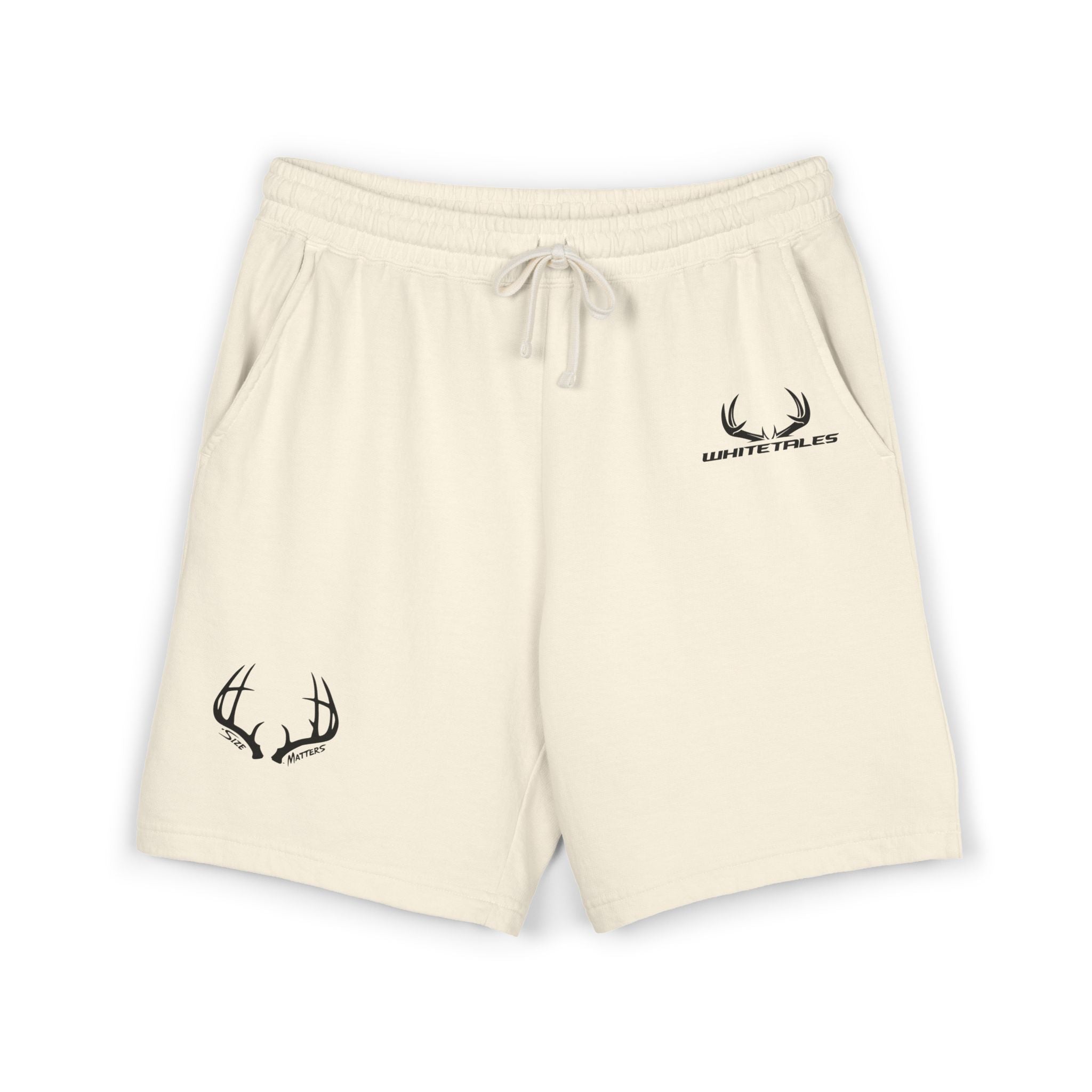 Antler Logo Fleece Sweat Shorts — Lightweight Garment-Dyed Lounge Shorts