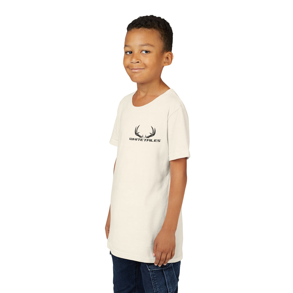 Youth Tee - 'WhiteTales' Antler Logo Kids Graphic Shirt
