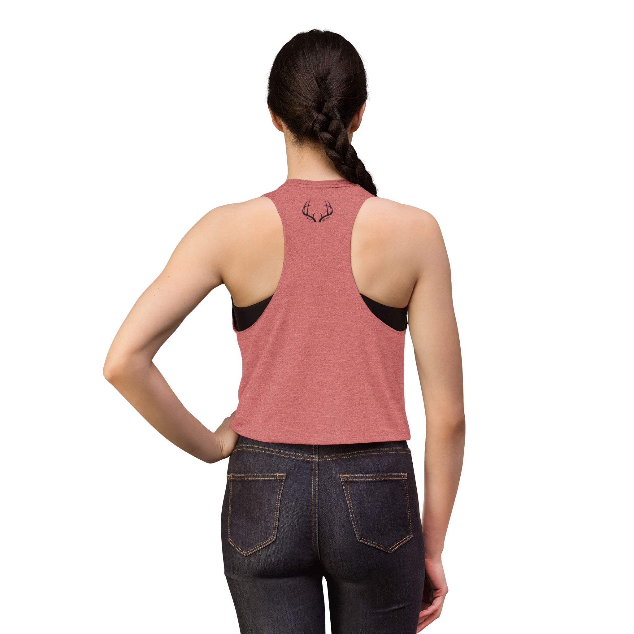 Whitetales Antler Logo Crop Top — Women's Graphic Tank