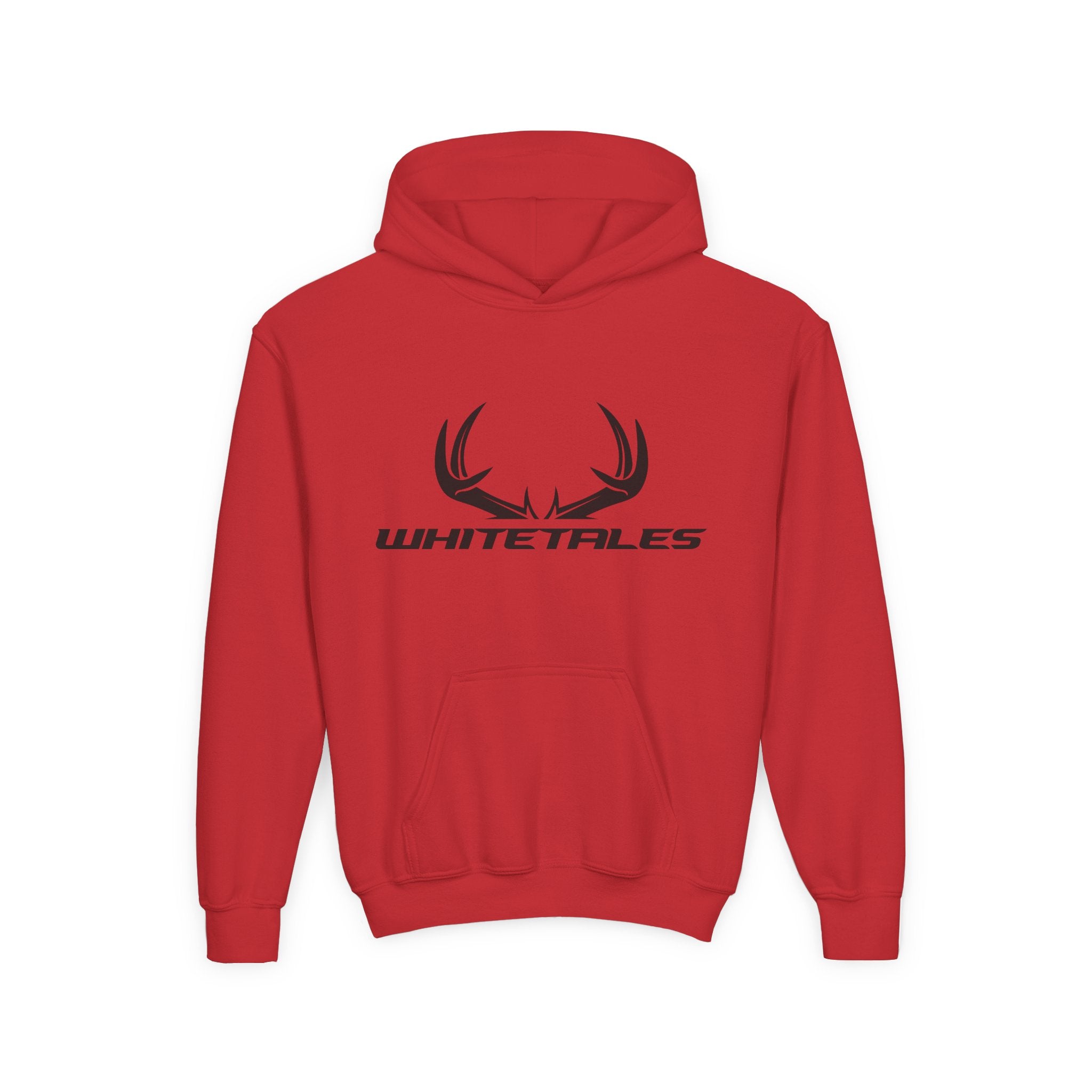 Youth Hoodie — 'Whitetales' Antler Graphic Hoodie (Size Matters Back Design)