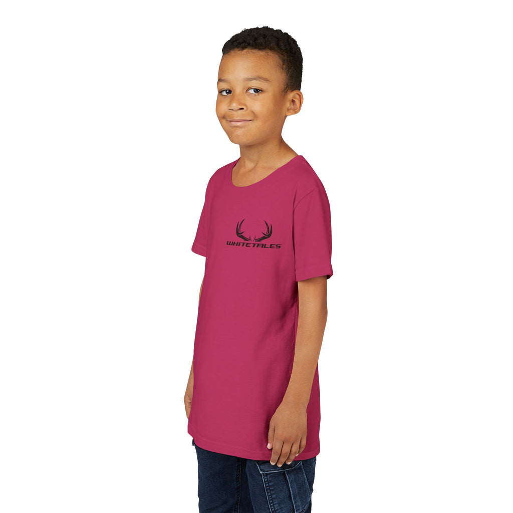 Youth Tee - 'WhiteTales' Antler Logo Kids Graphic Shirt