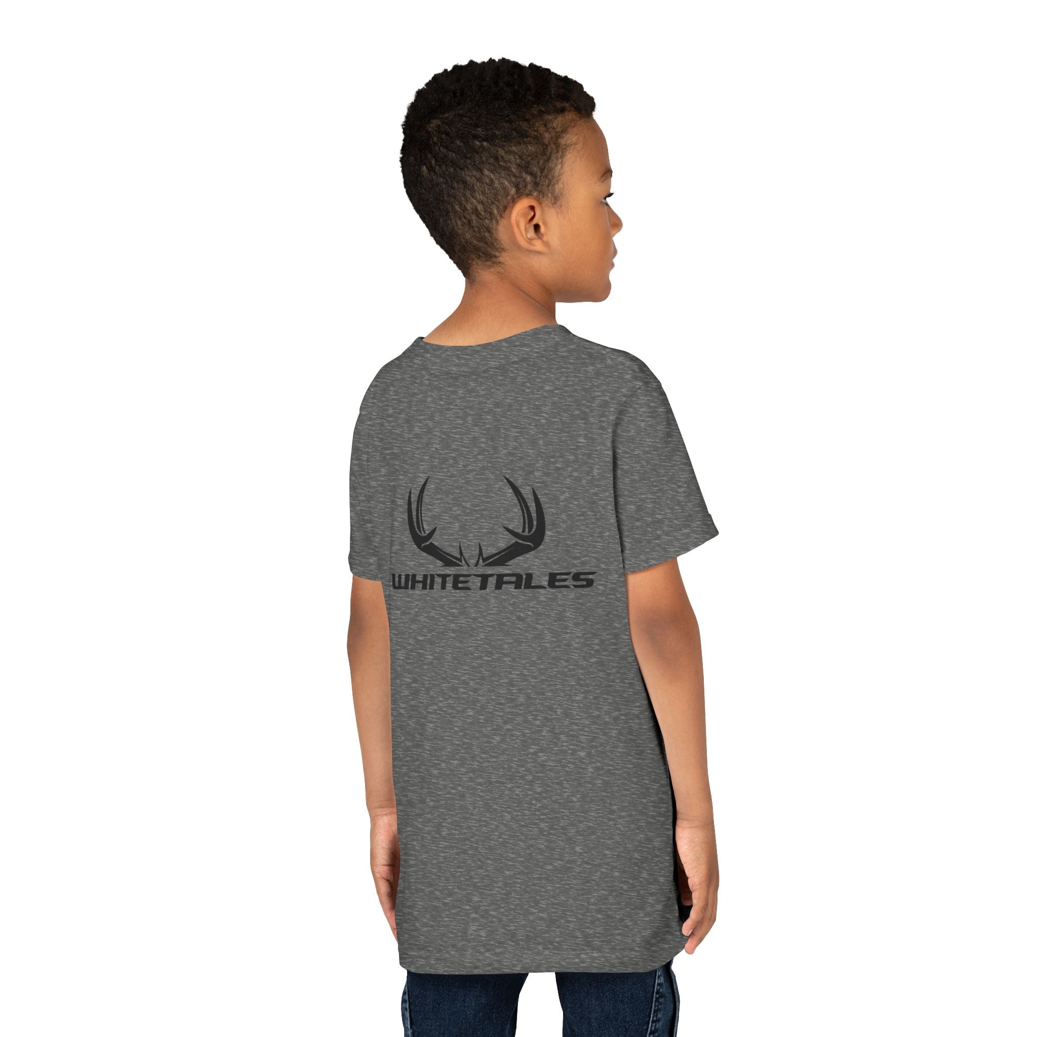 Youth Tee - 'WhiteTales' Antler Logo Kids Graphic Shirt