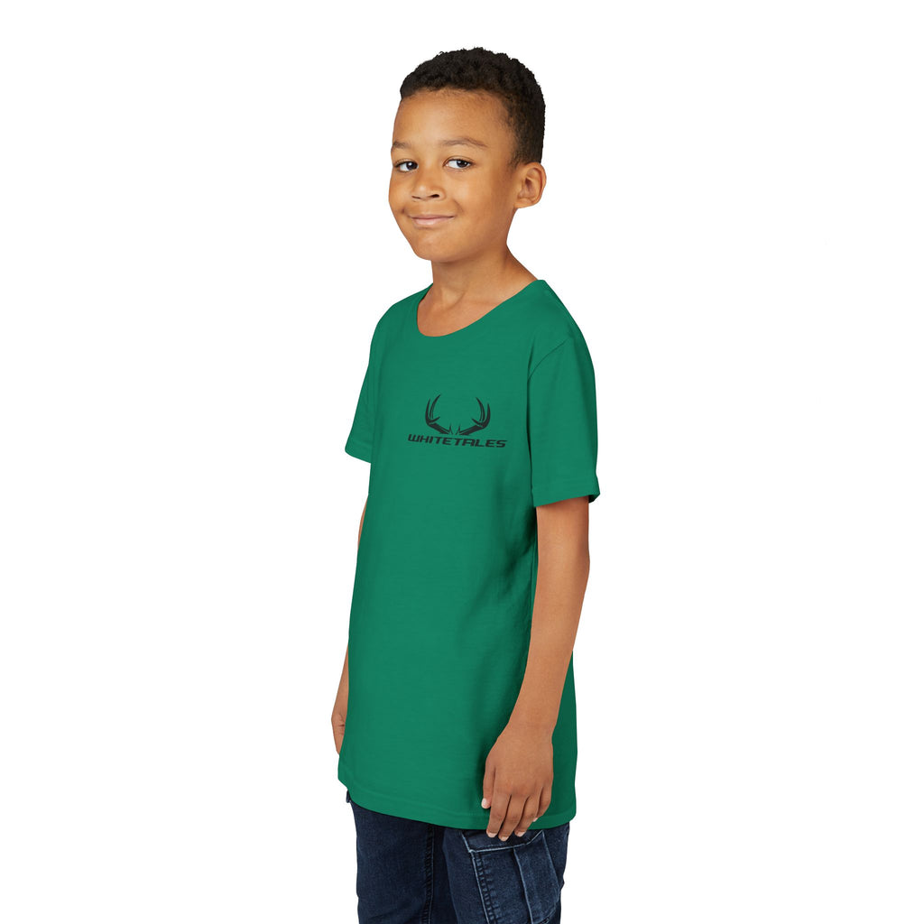 Youth Tee - 'WhiteTales' Antler Logo Kids Graphic Shirt