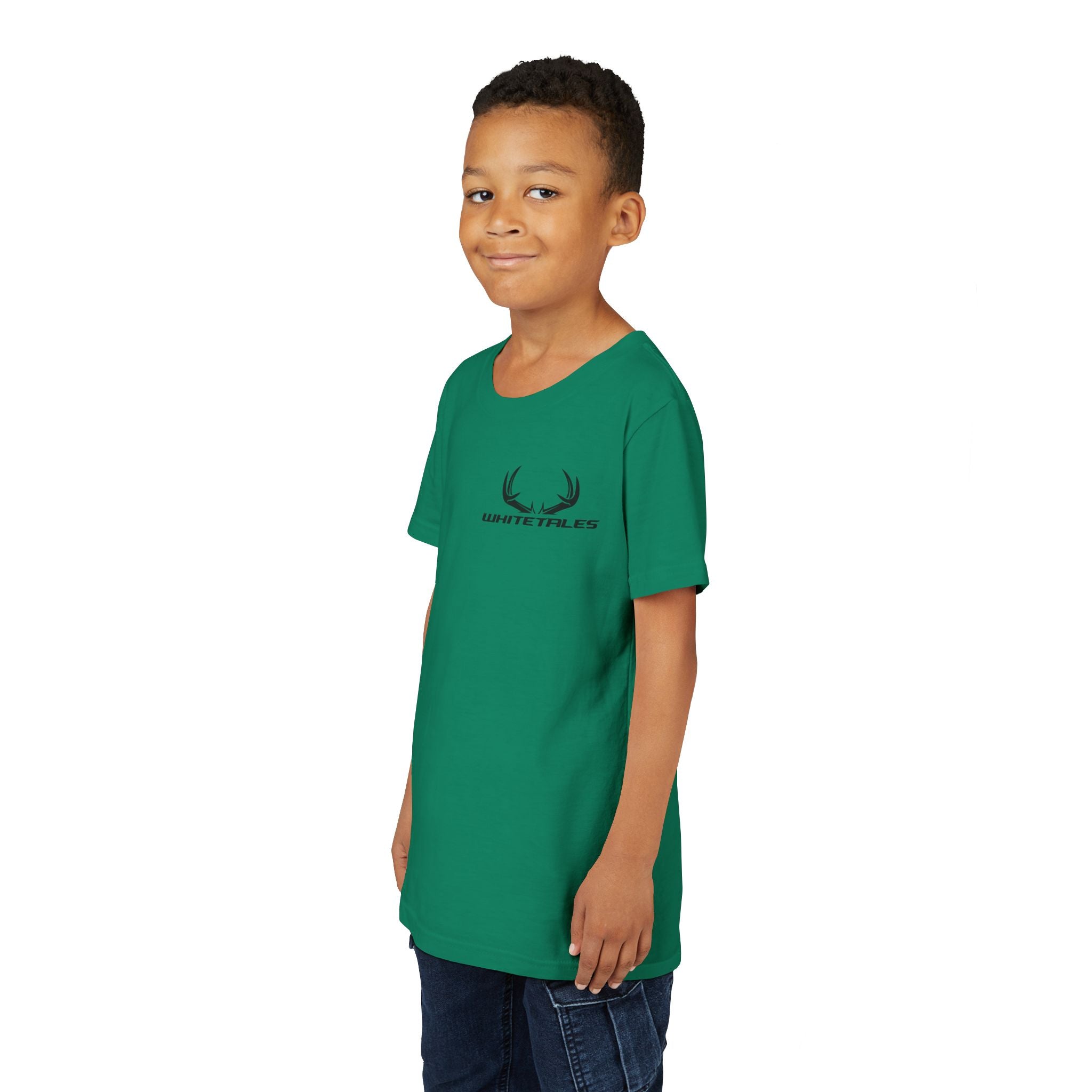 Youth Tee - 'WhiteTales' Antler Logo Kids Graphic Shirt
