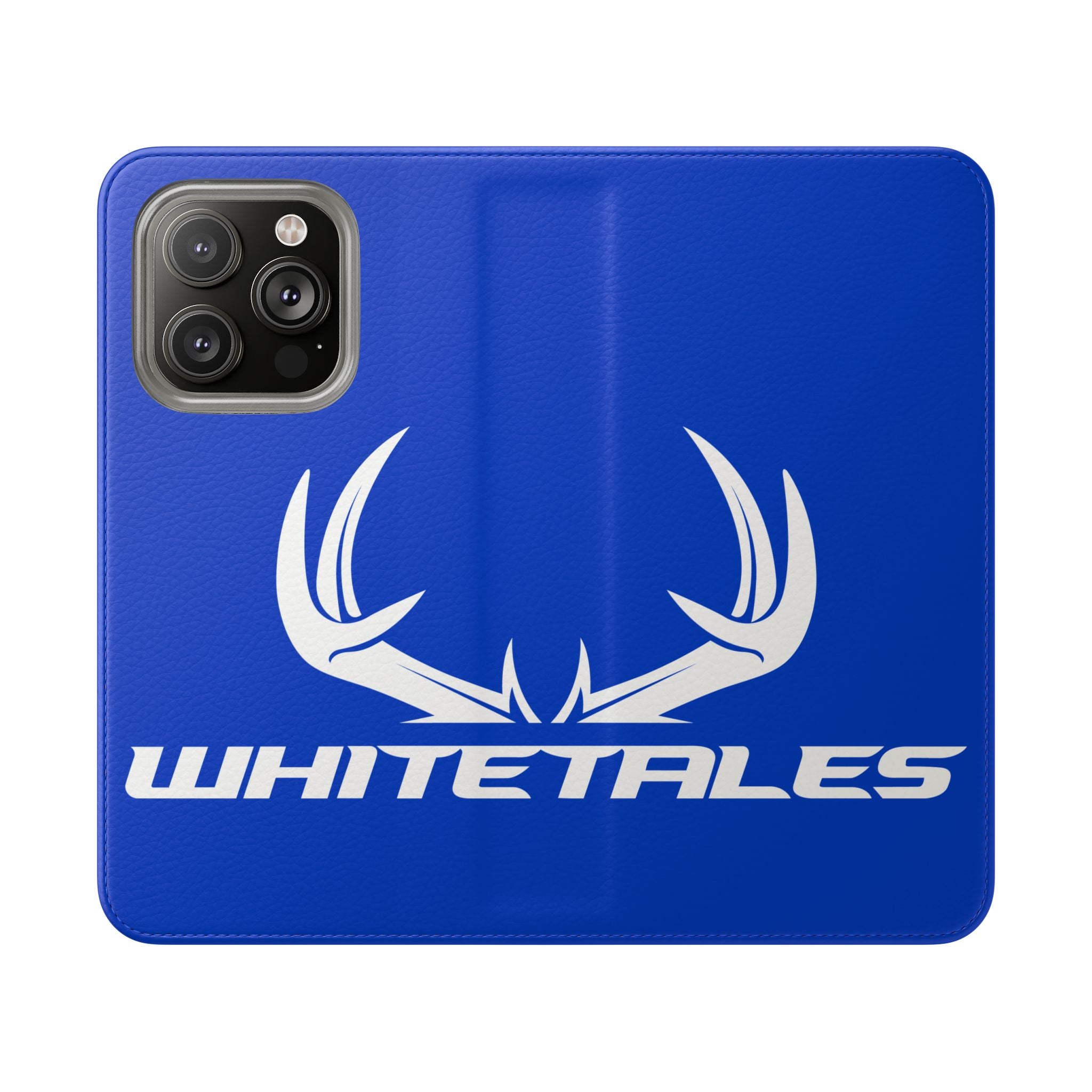Whitetales Antler Logo Flip Phone Case - Leather Wallet Cover with Card Slots