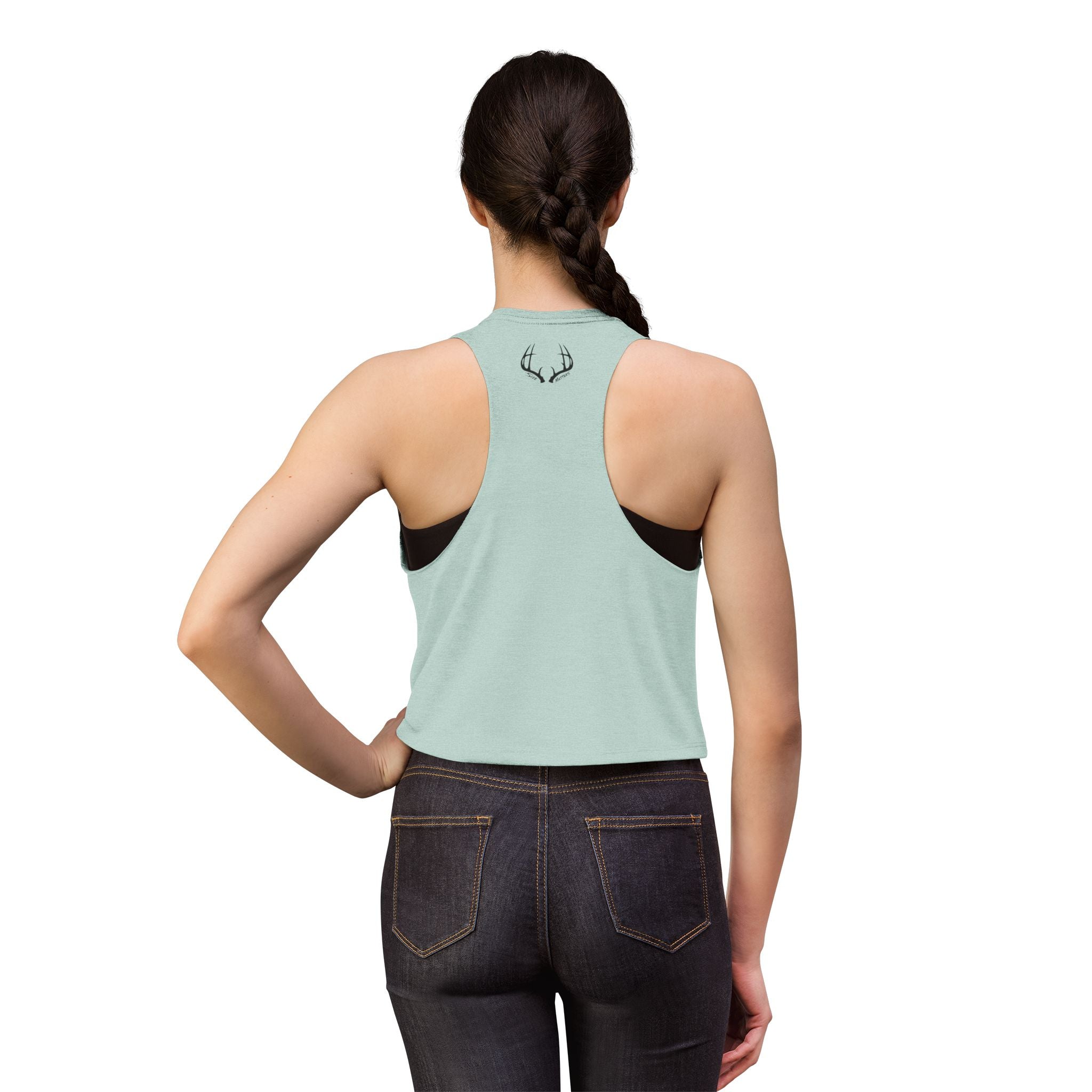 Whitetales Antler Logo Crop Top — Women's Graphic Tank