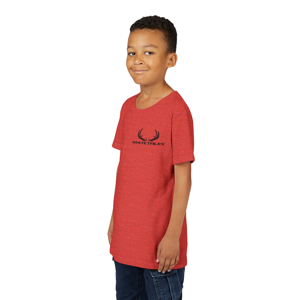 Youth Tee - 'WhiteTales' Antler Logo Kids Graphic Shirt