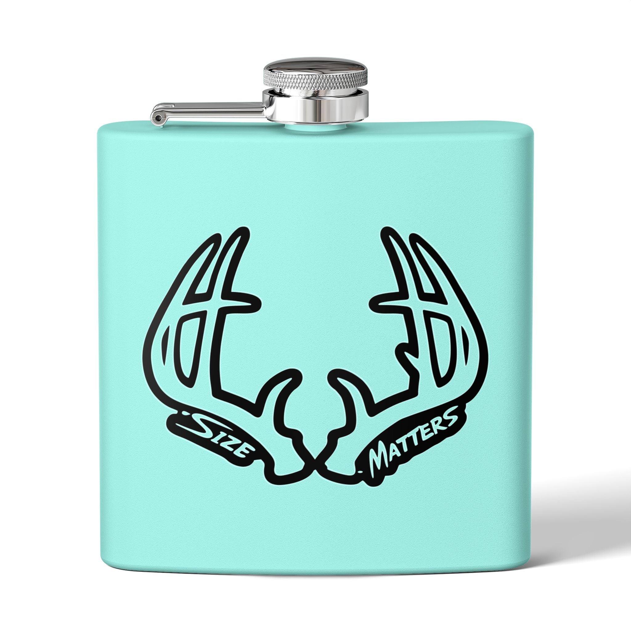 Flask — 'Size Matters' Antler Stainless Steel Hip Flask (6oz)