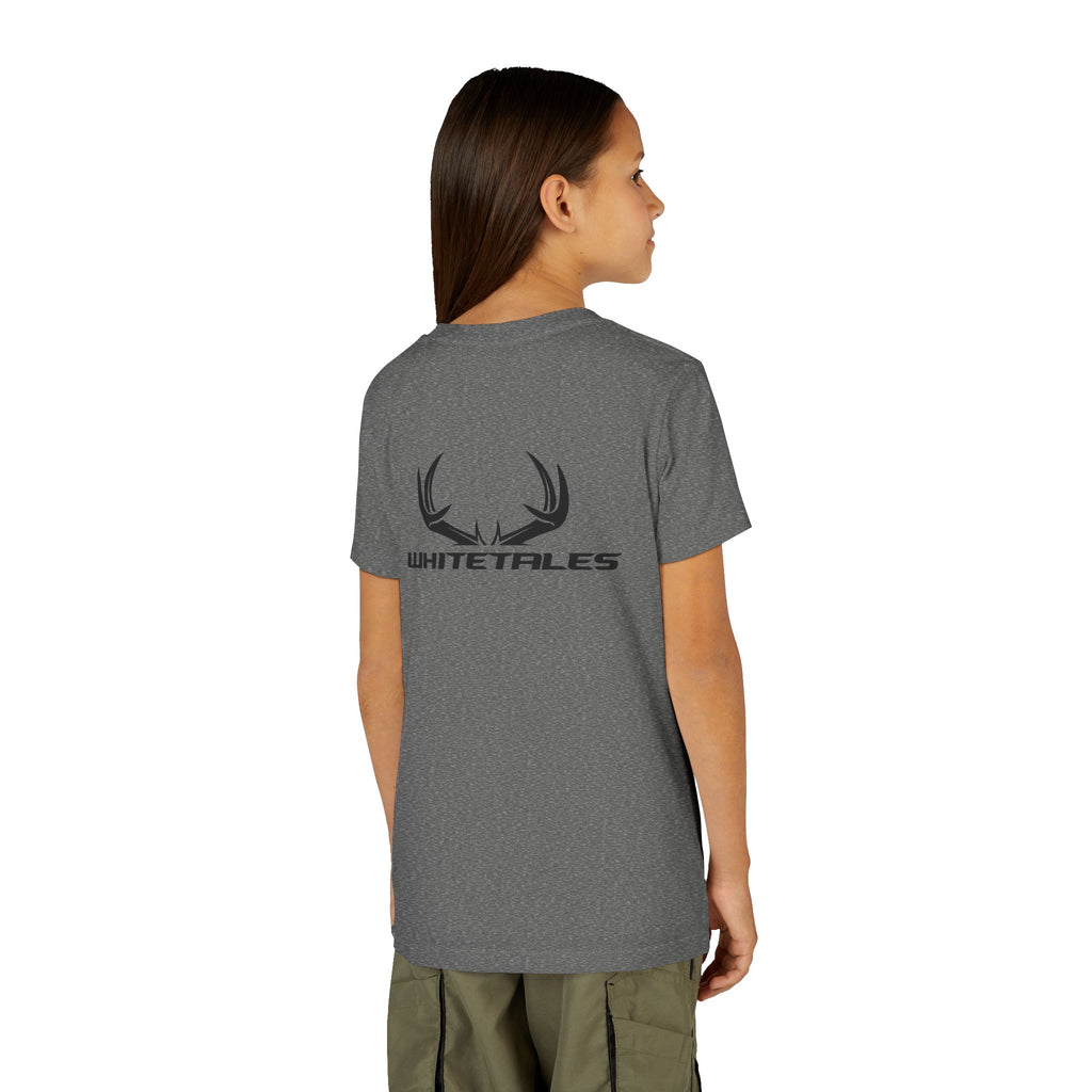 Youth Tee - 'WhiteTales' Antler Logo Kids Graphic Shirt