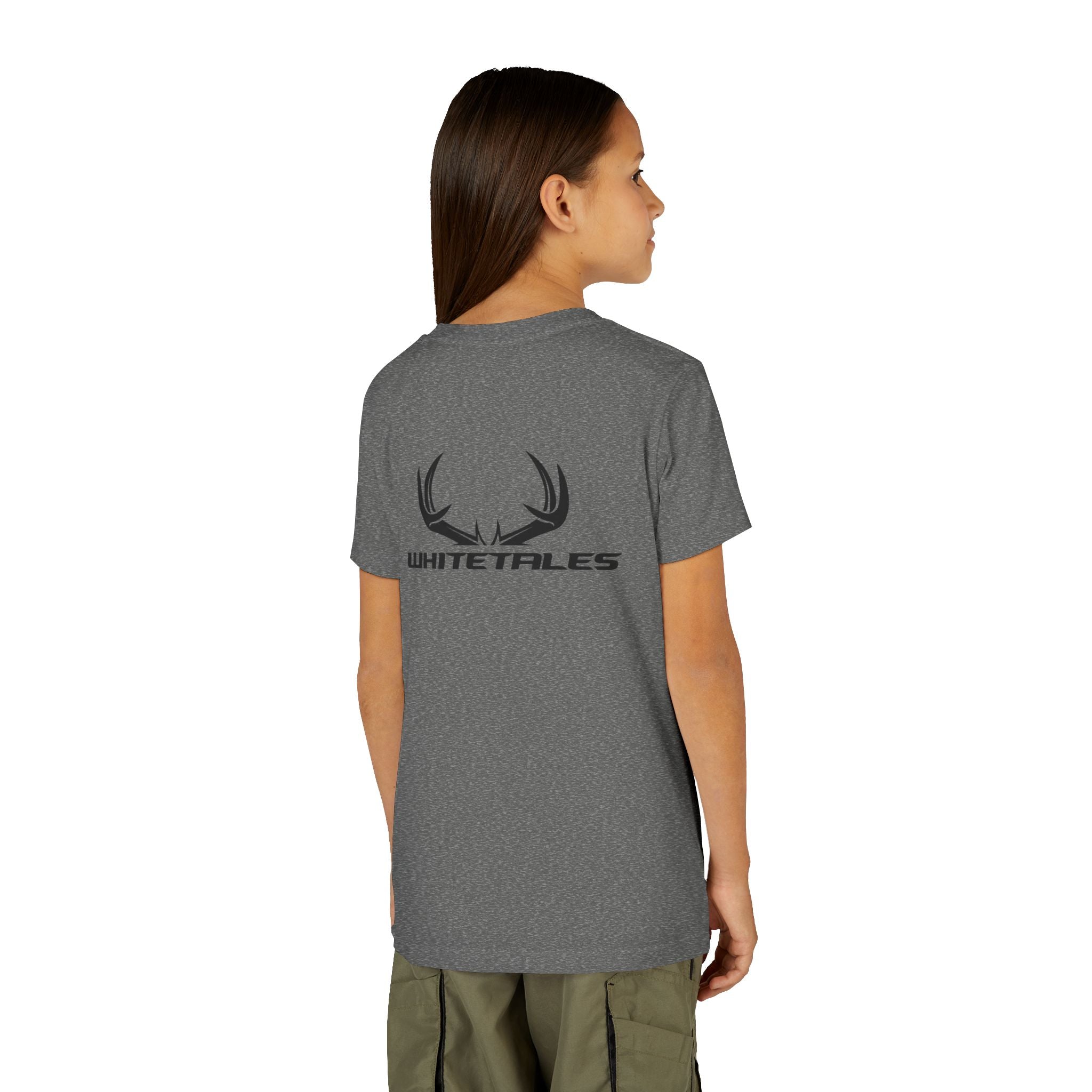 Youth Tee - 'WhiteTales' Antler Logo Kids Graphic Shirt